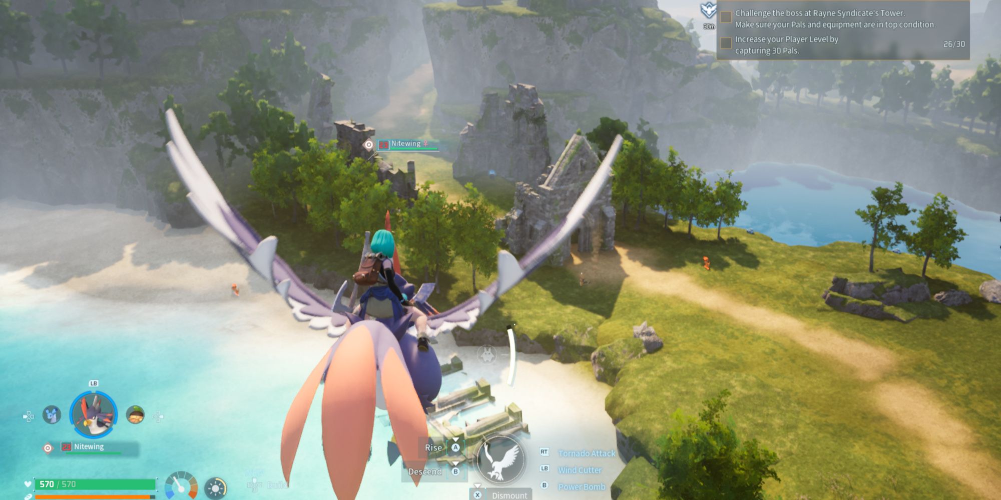 Flying around in Palworld