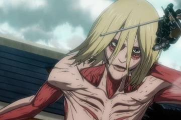 The Female Titan fighting Yeagerists and protecting her nape in Season 4 of Attack on Titan