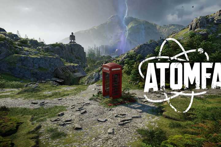 Atomfall main image with the logo and a red telephone box