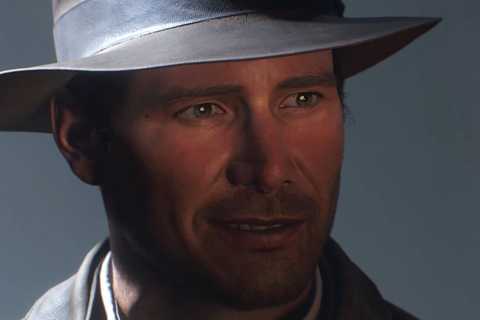 A close up of Indiana Jones