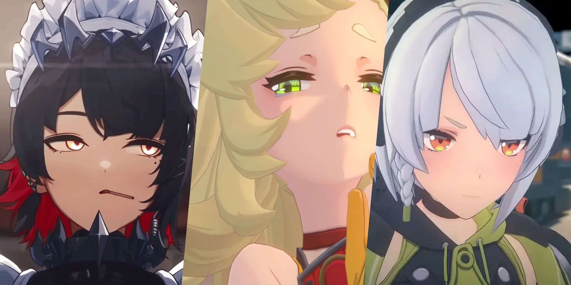 A collage from Zenless Zone Zero showing Ellen, Piper, and Anby