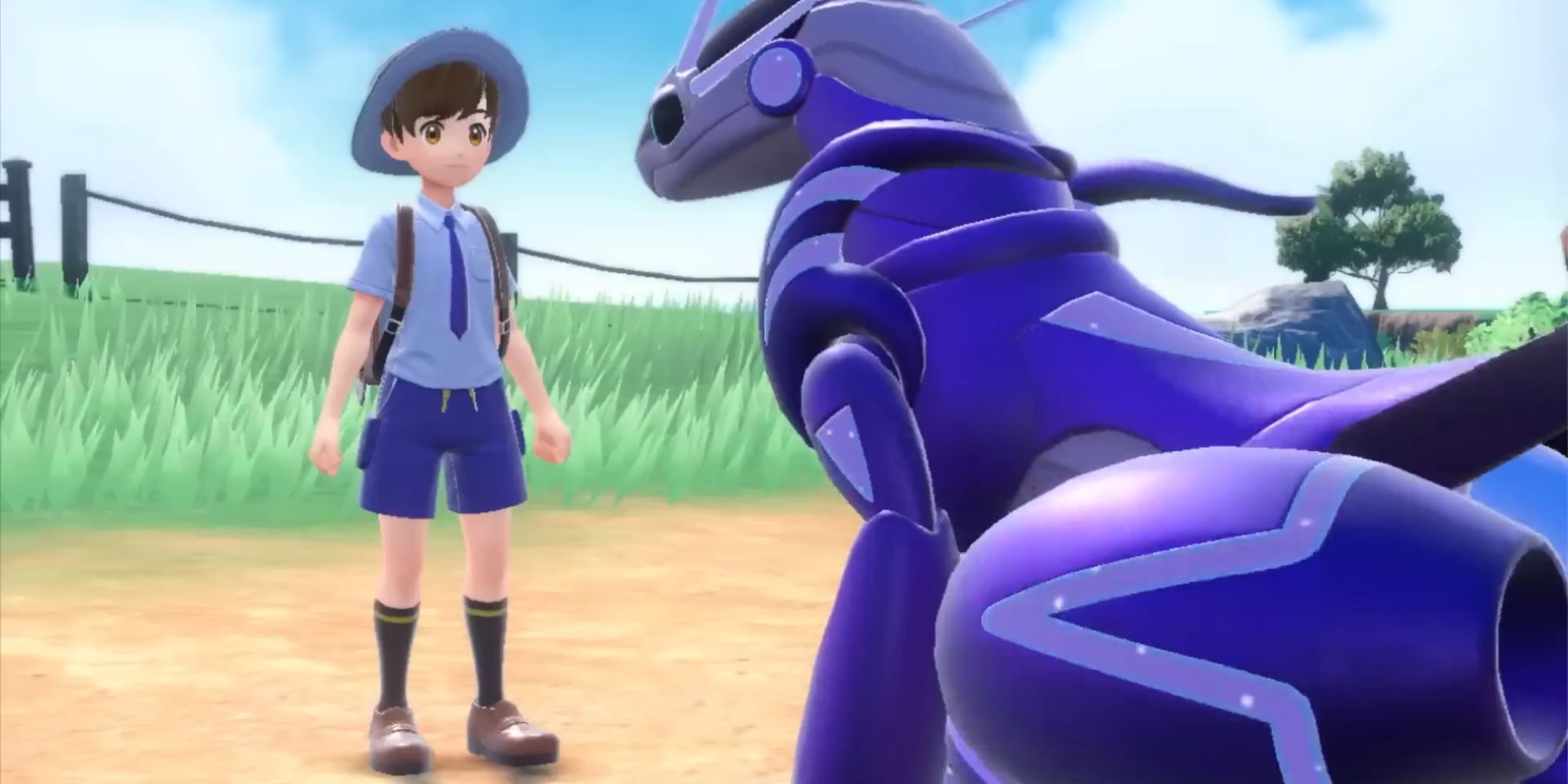 The player character meets Miraidon.