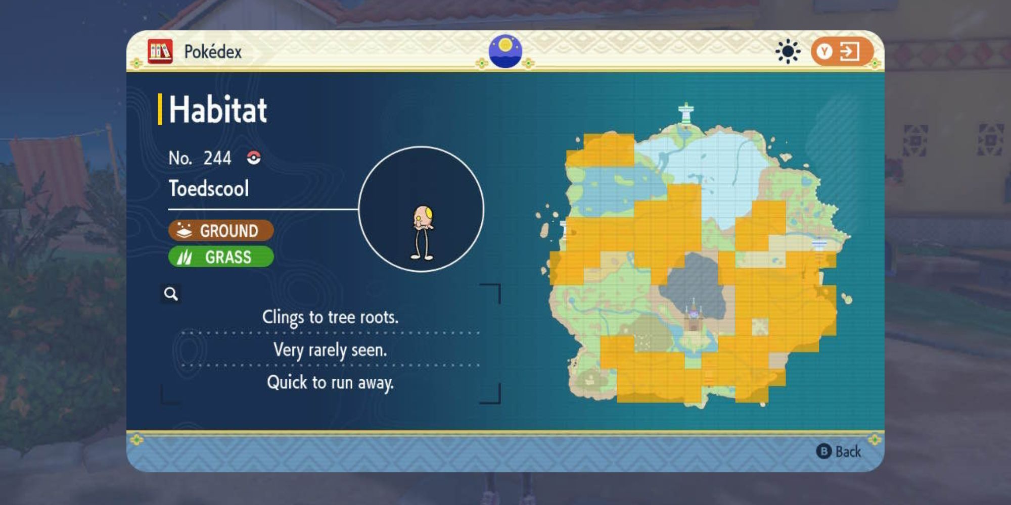 pokemon scarlet and violet toedscool location in pokedex