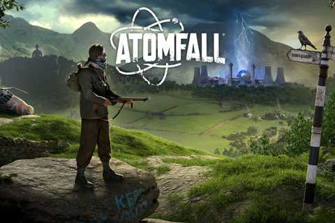The key art for Atomfall, showing the main character looking at the power plant in the distance