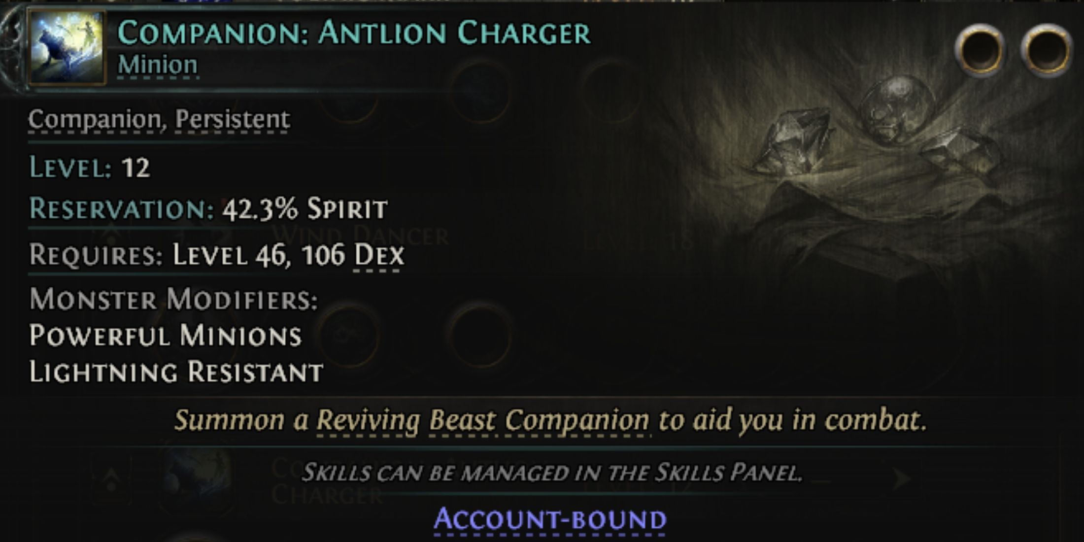 antlion charger companion gem in path of exile 2