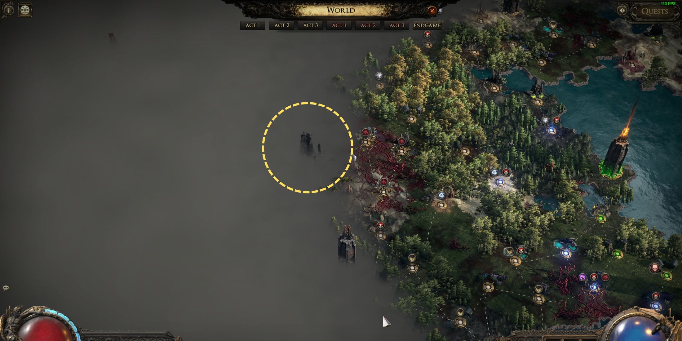 Corrupted Nexus in fog of war in path of exile 2