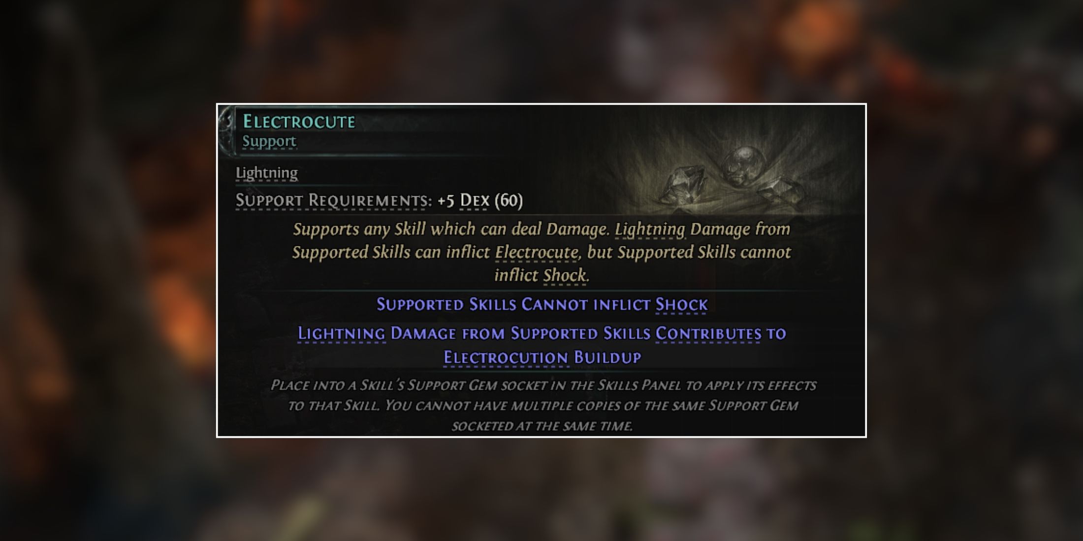 electrocute support gem in path of exile 2