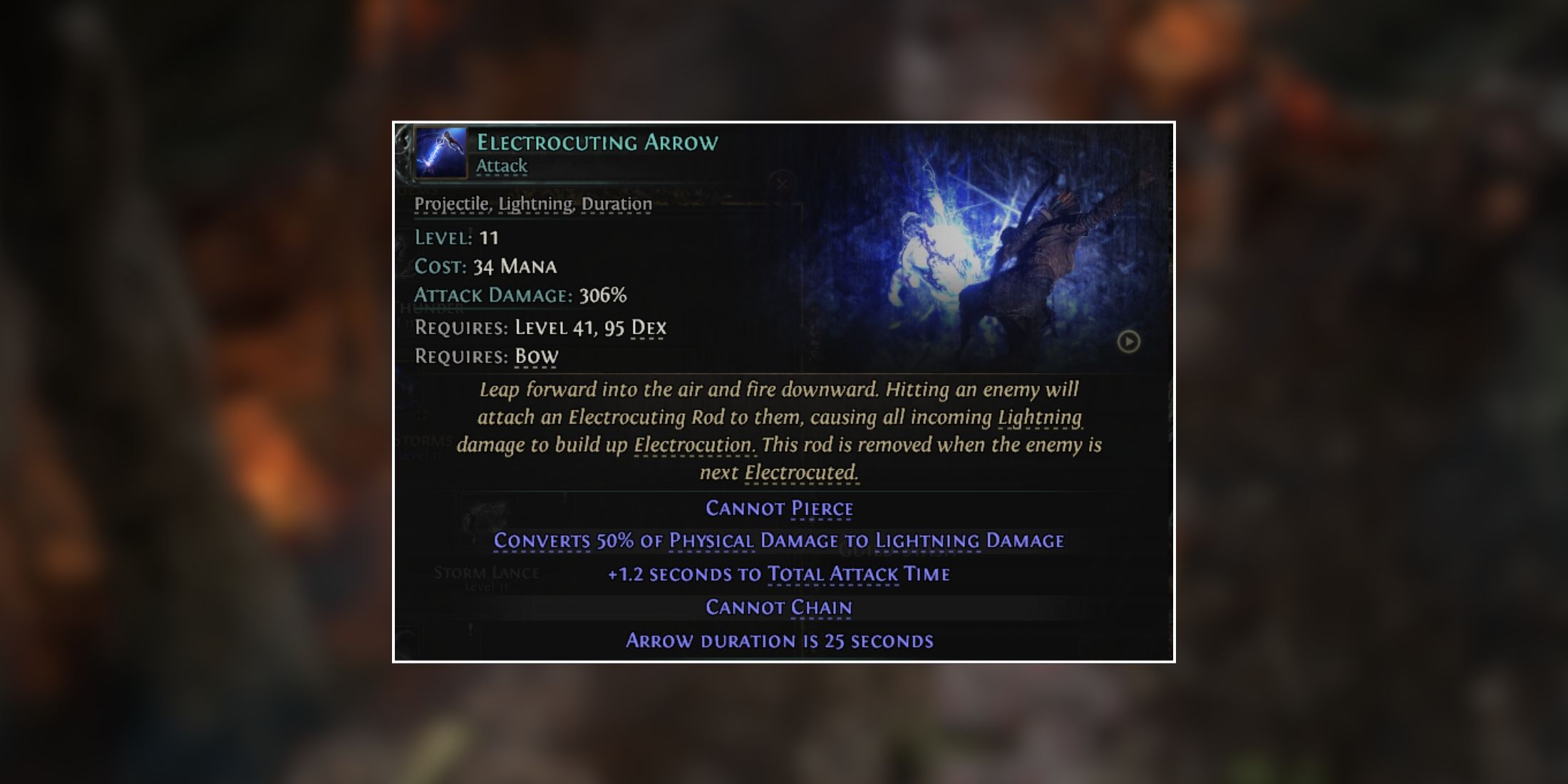 electrocuting arrow skill in path of exile 2