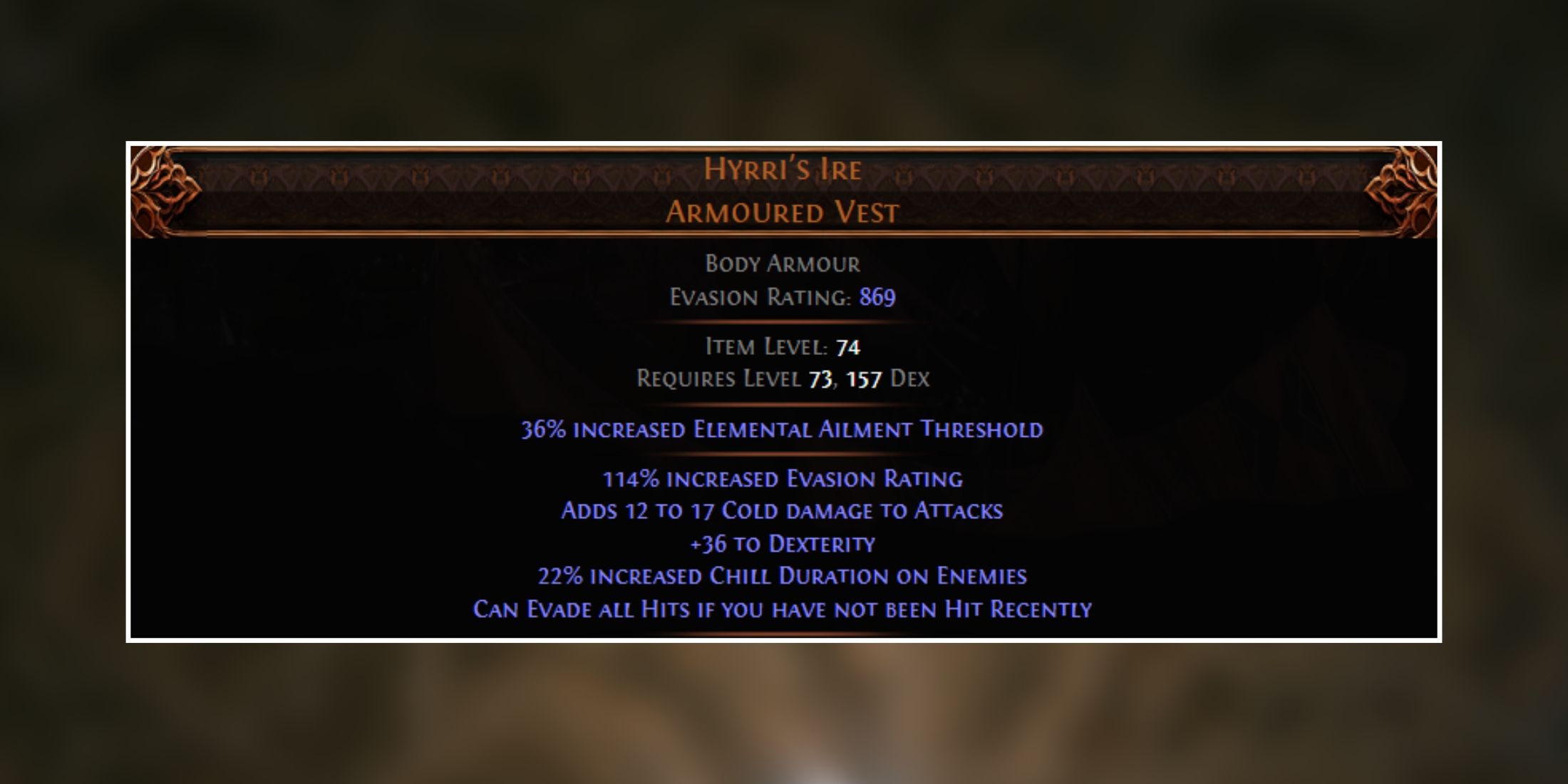 Hyrri's Ire Armoured Vest in path of exile 2