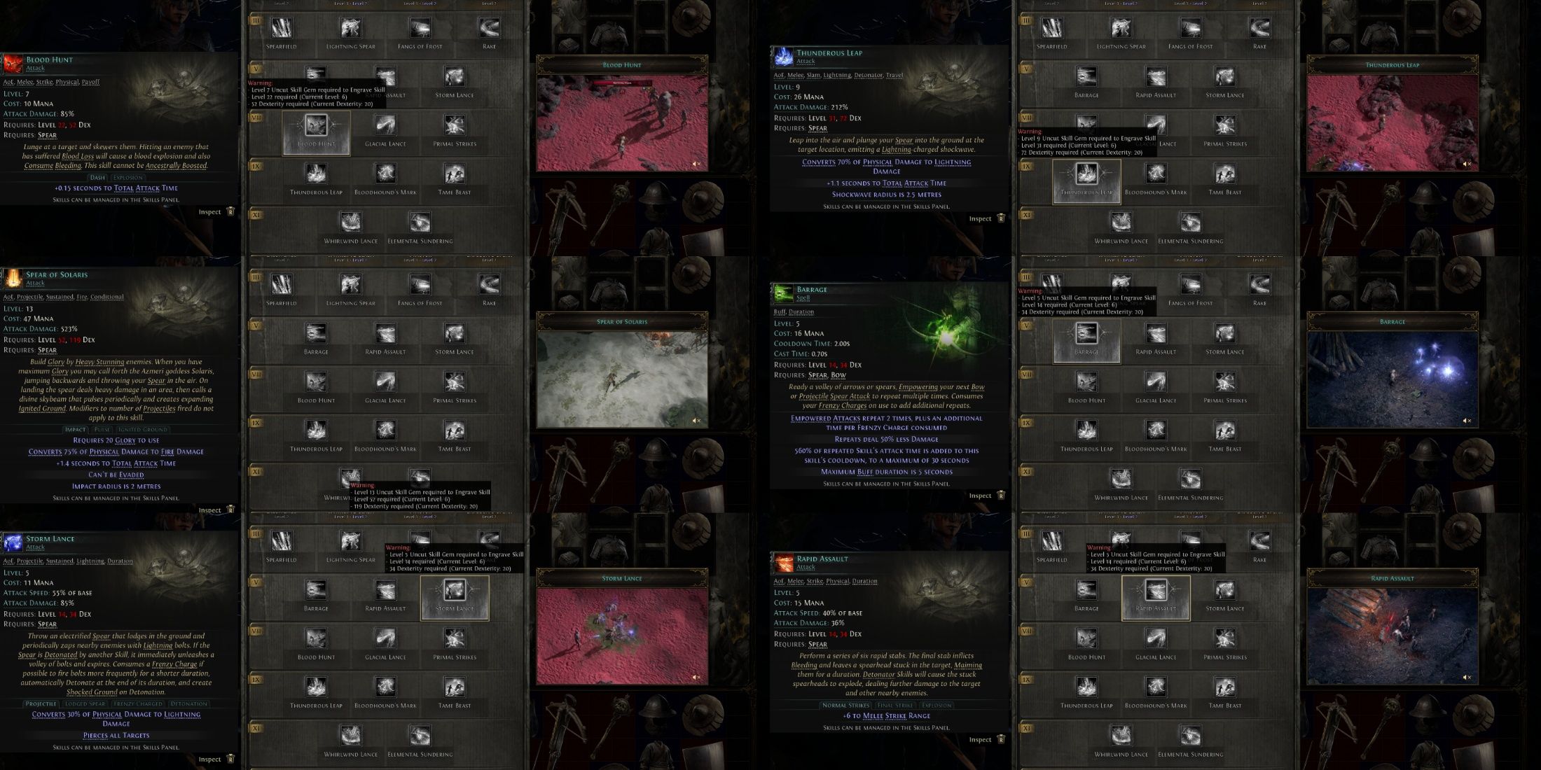 Path of Exile 2 best Spear skill gems mixed gameplay collage