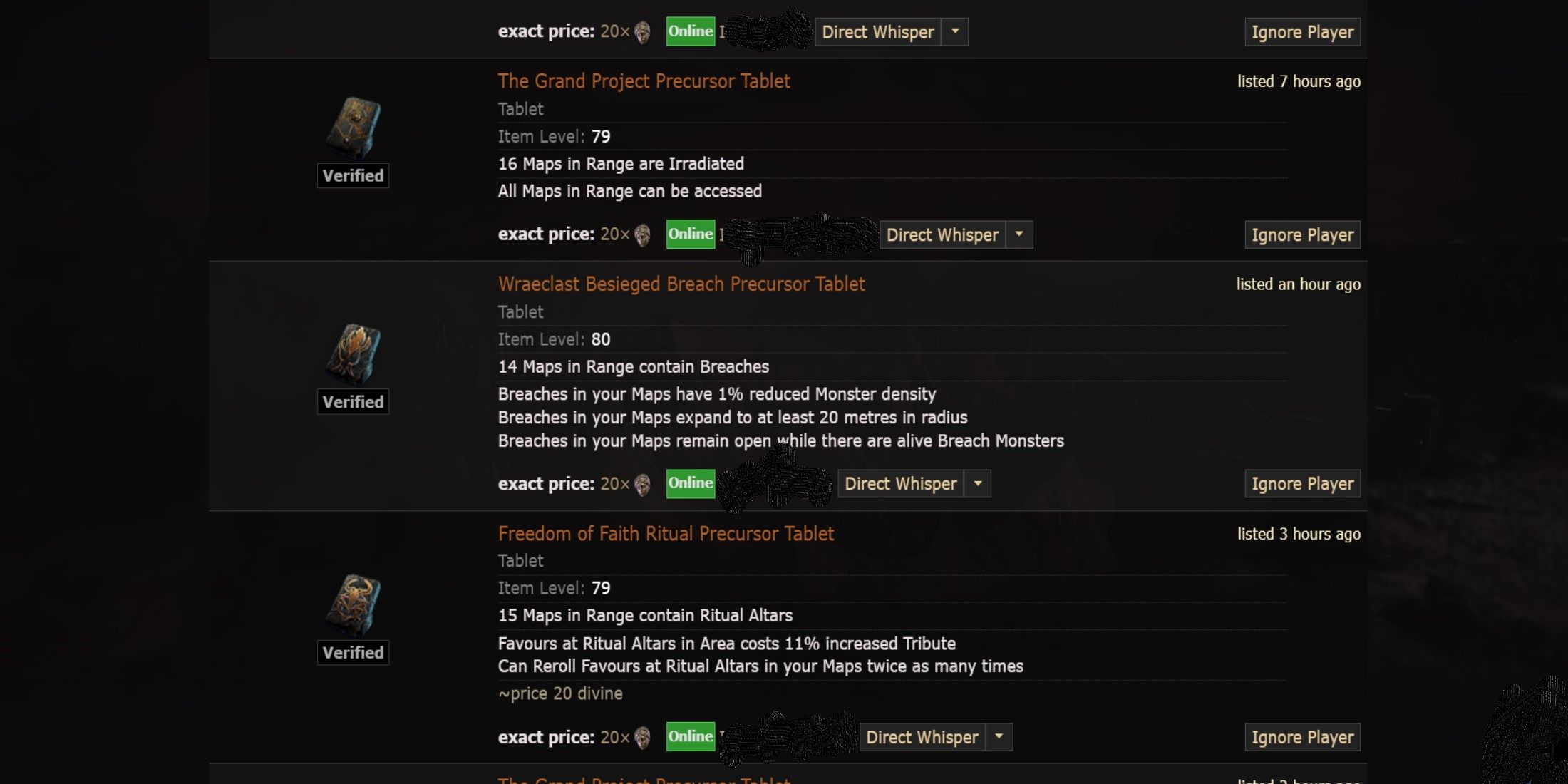 Path of Exile 2 precursor tablets