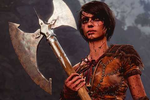 A Barbarian with axe in BG3
