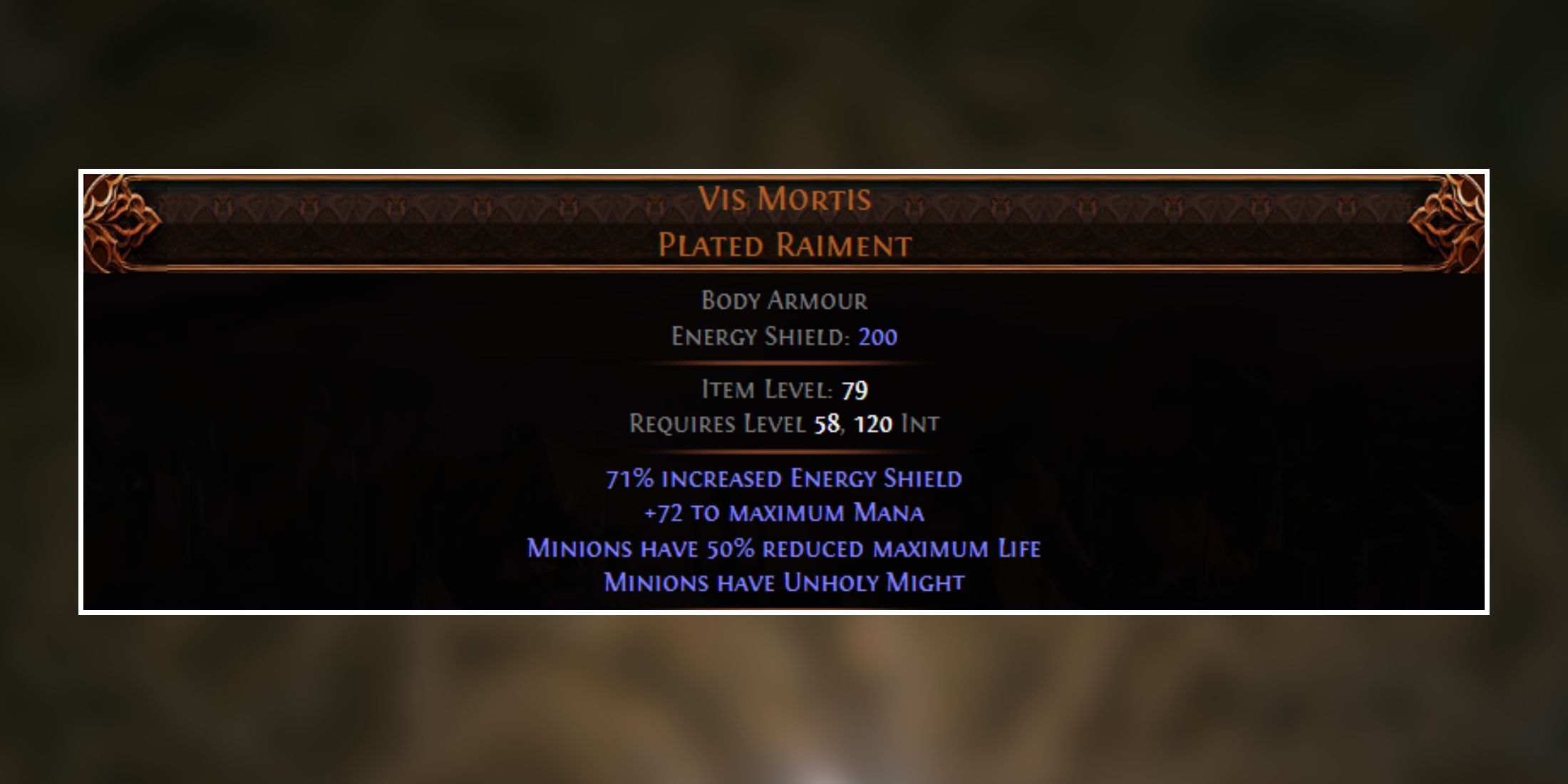 vis mortis plated raiment in path of exile 2