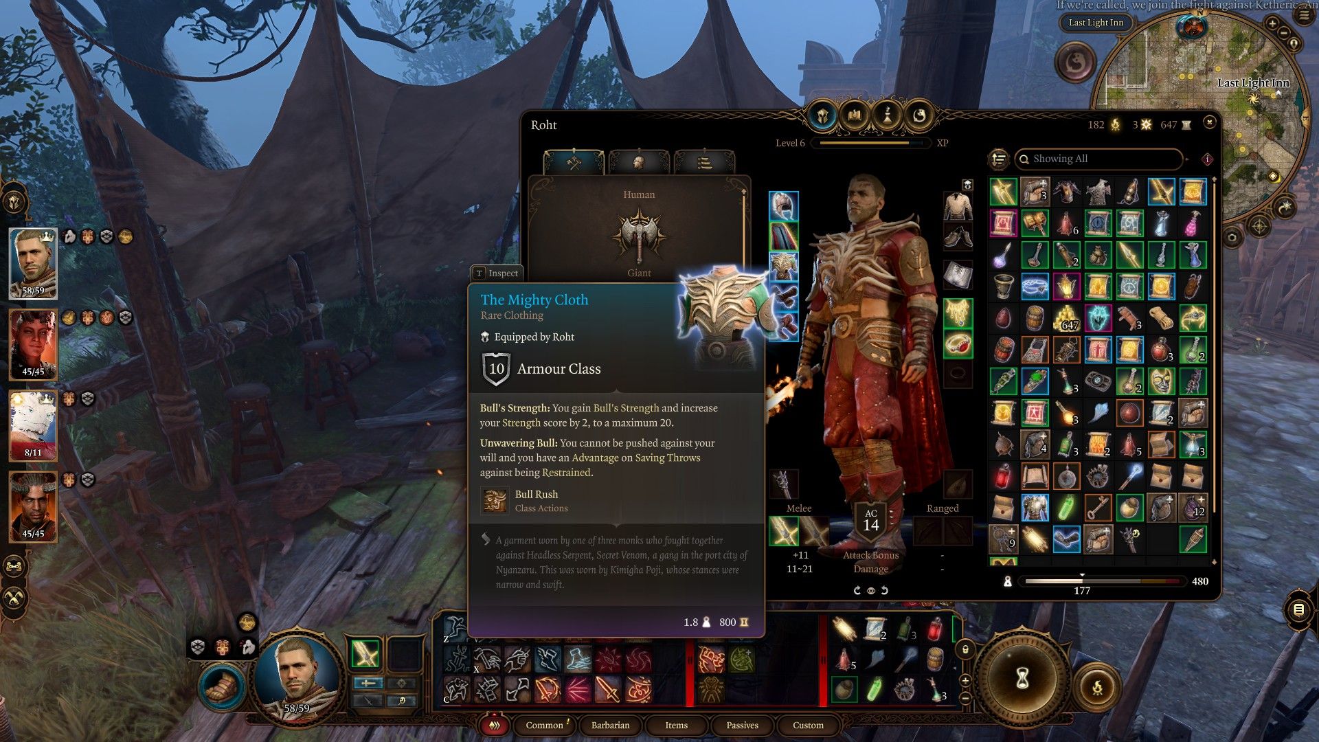 BG3 Mighty Cloth stats and description