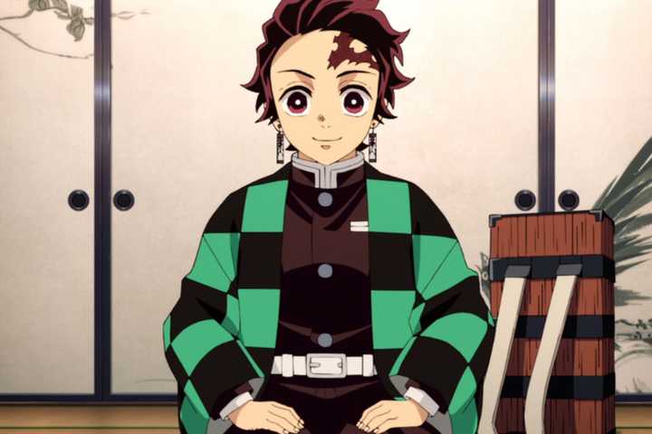 Tanjiro politely sitting down - Demon Slayer
