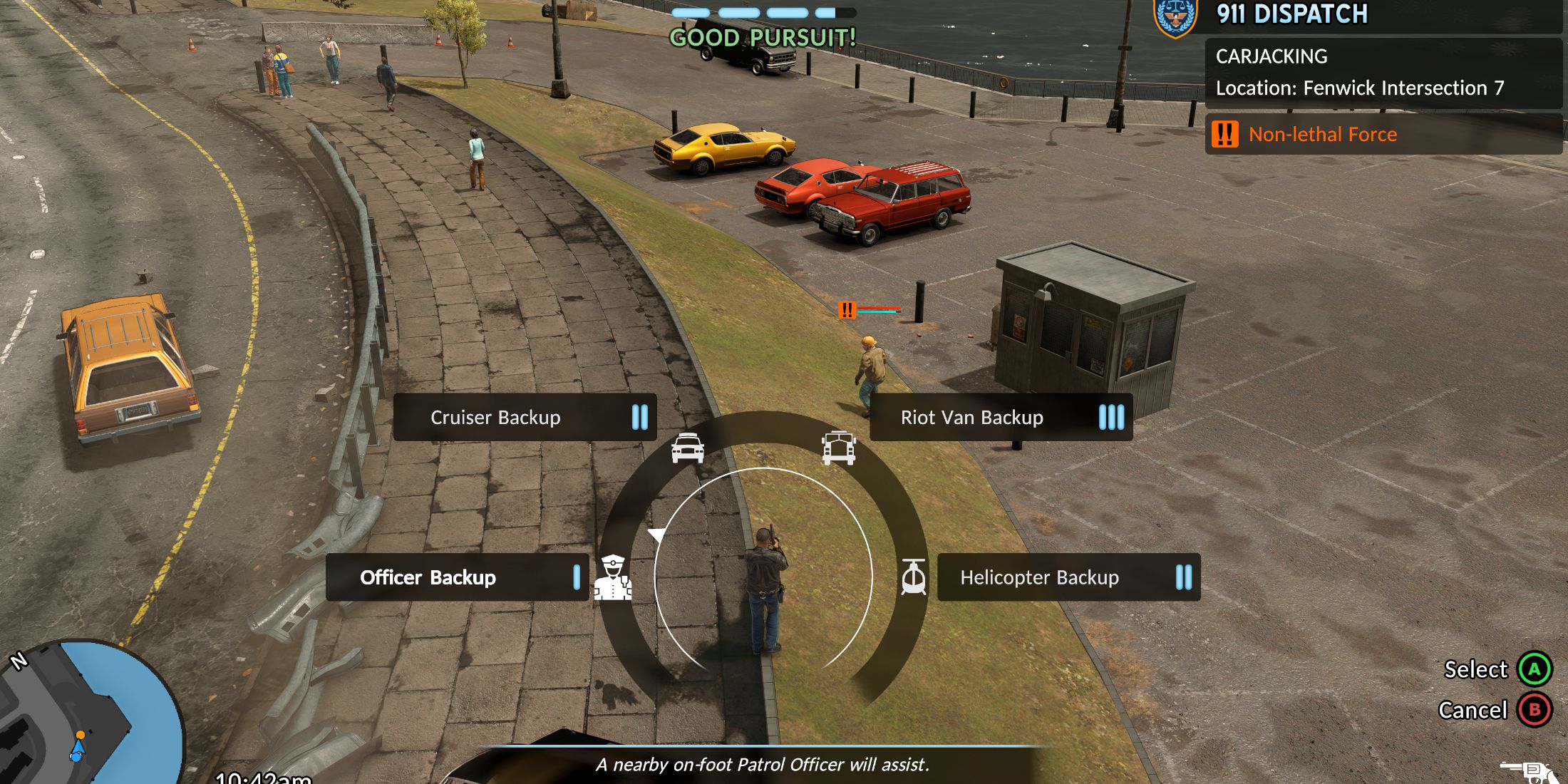 The Precinct - calling for backup on foot