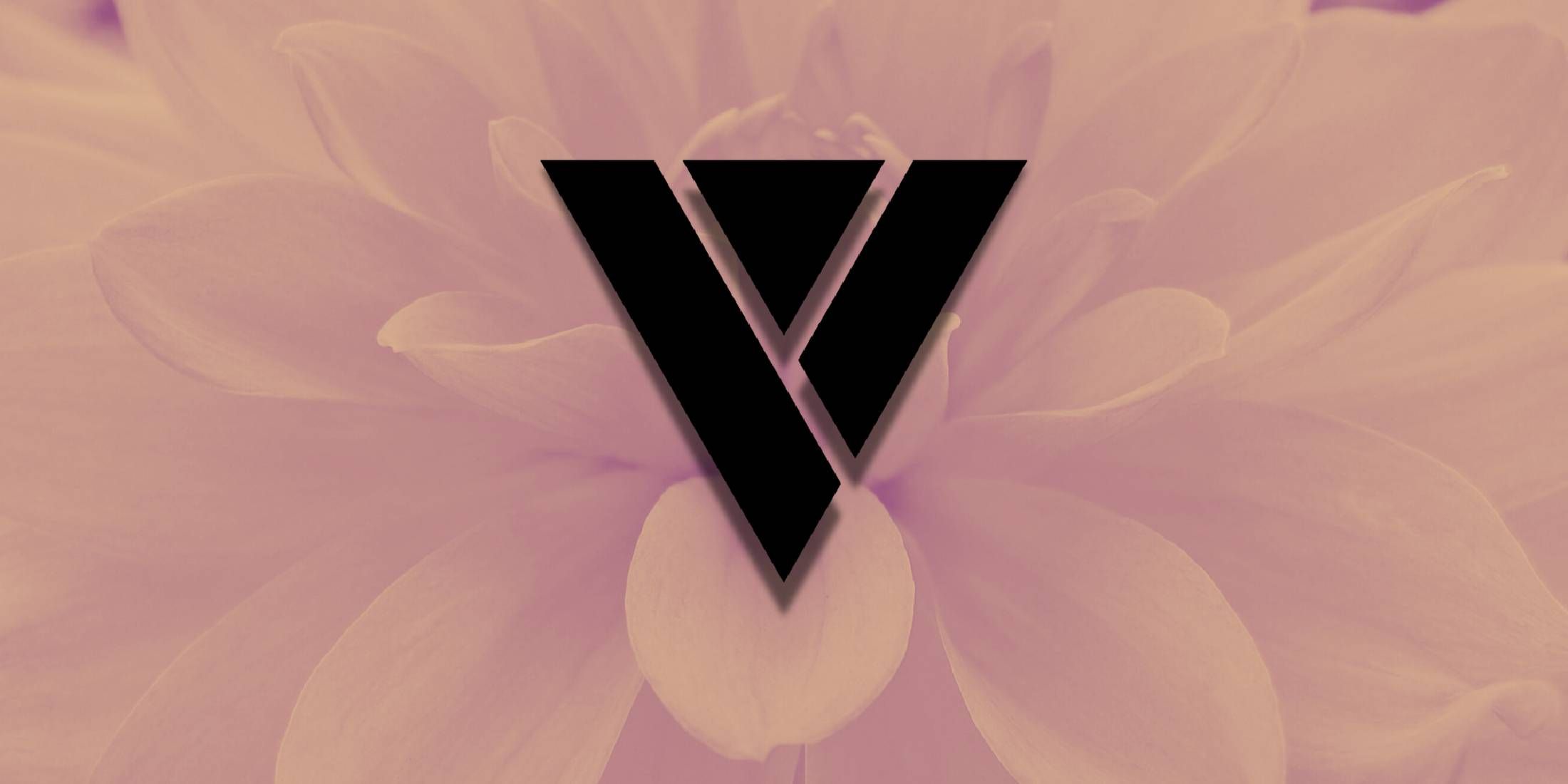 Black Valnet logo on a pink floral background
