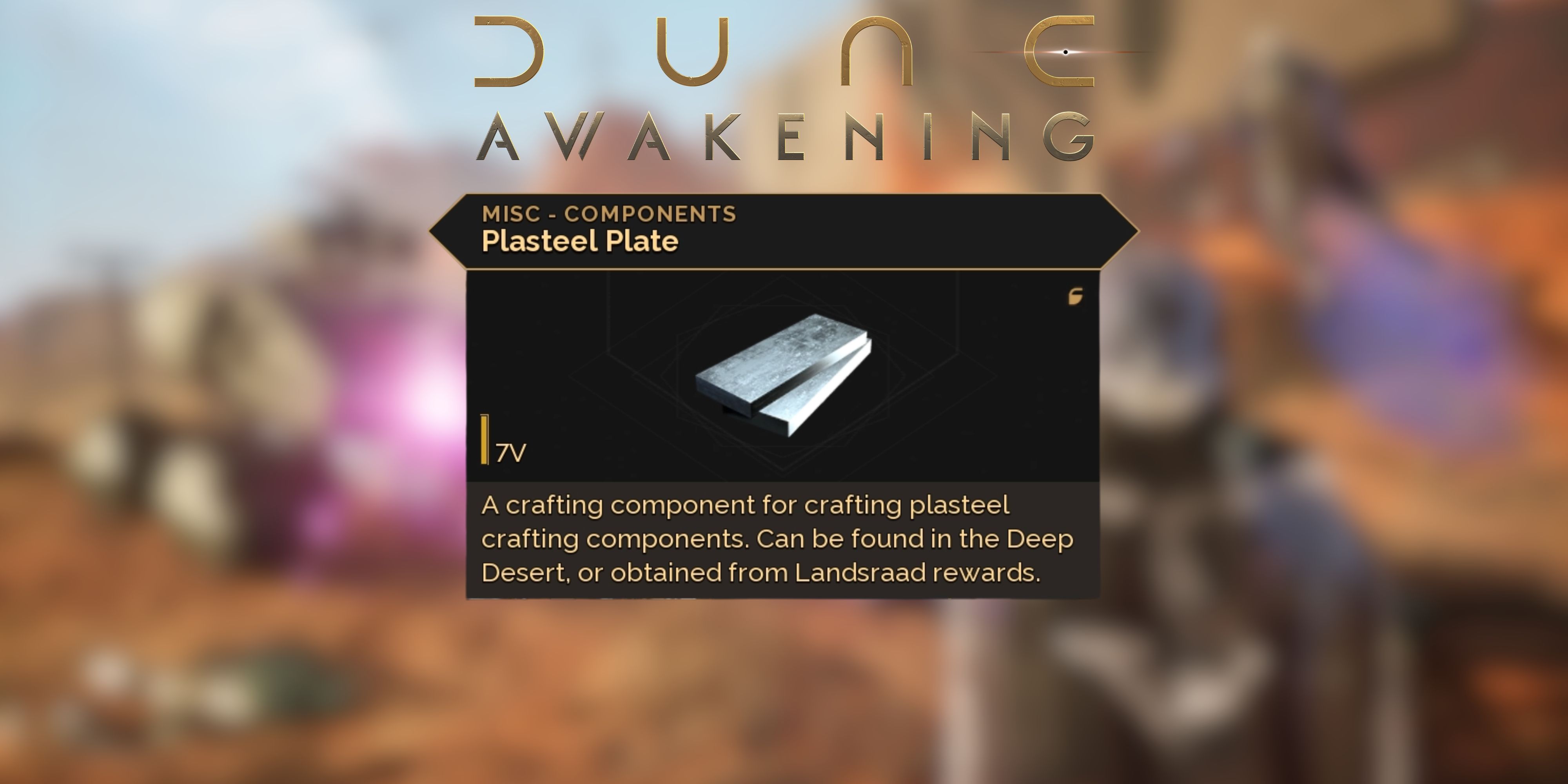How to Get Plasteel Plate in Dune Awakening