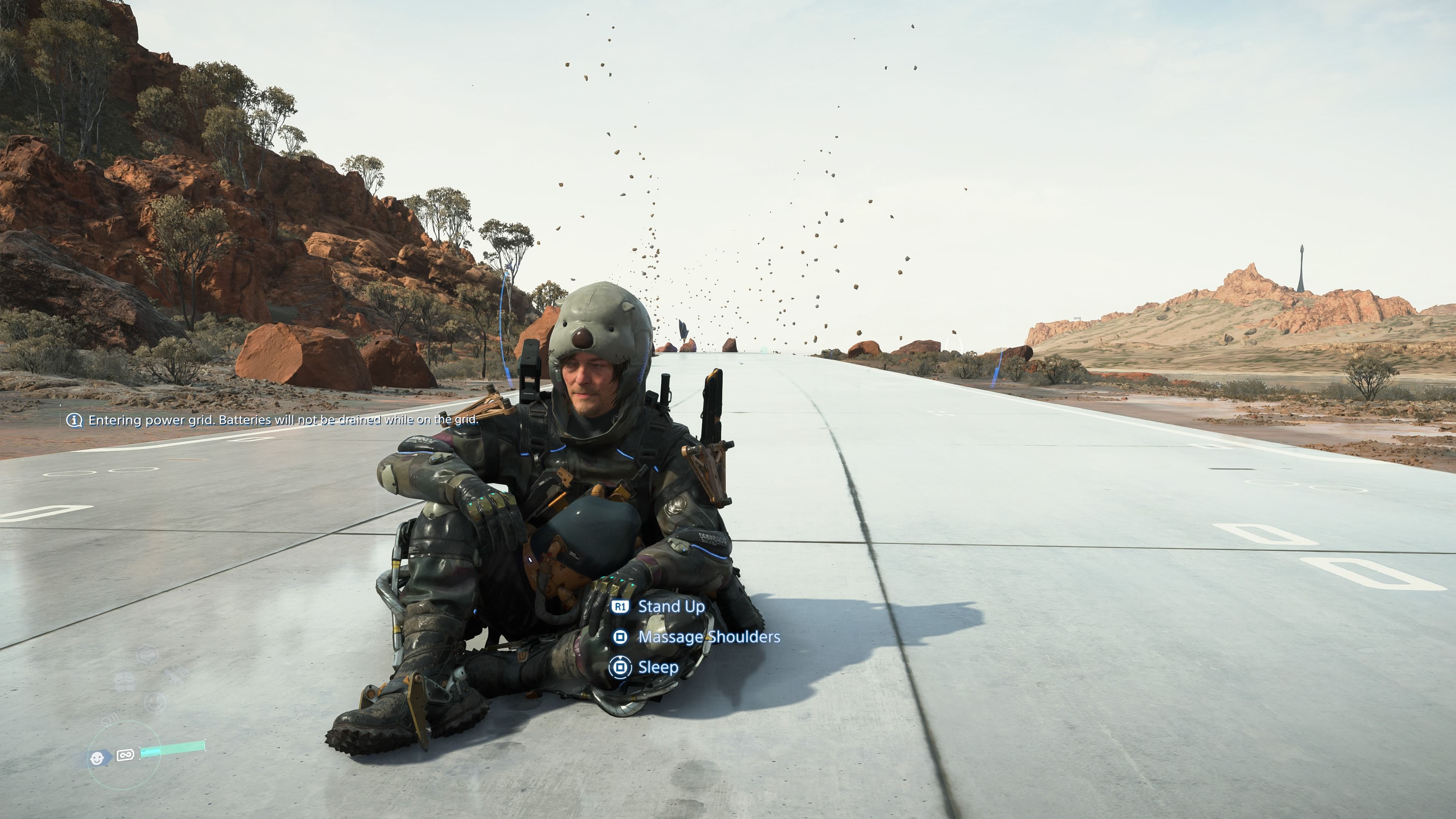 resting on the road