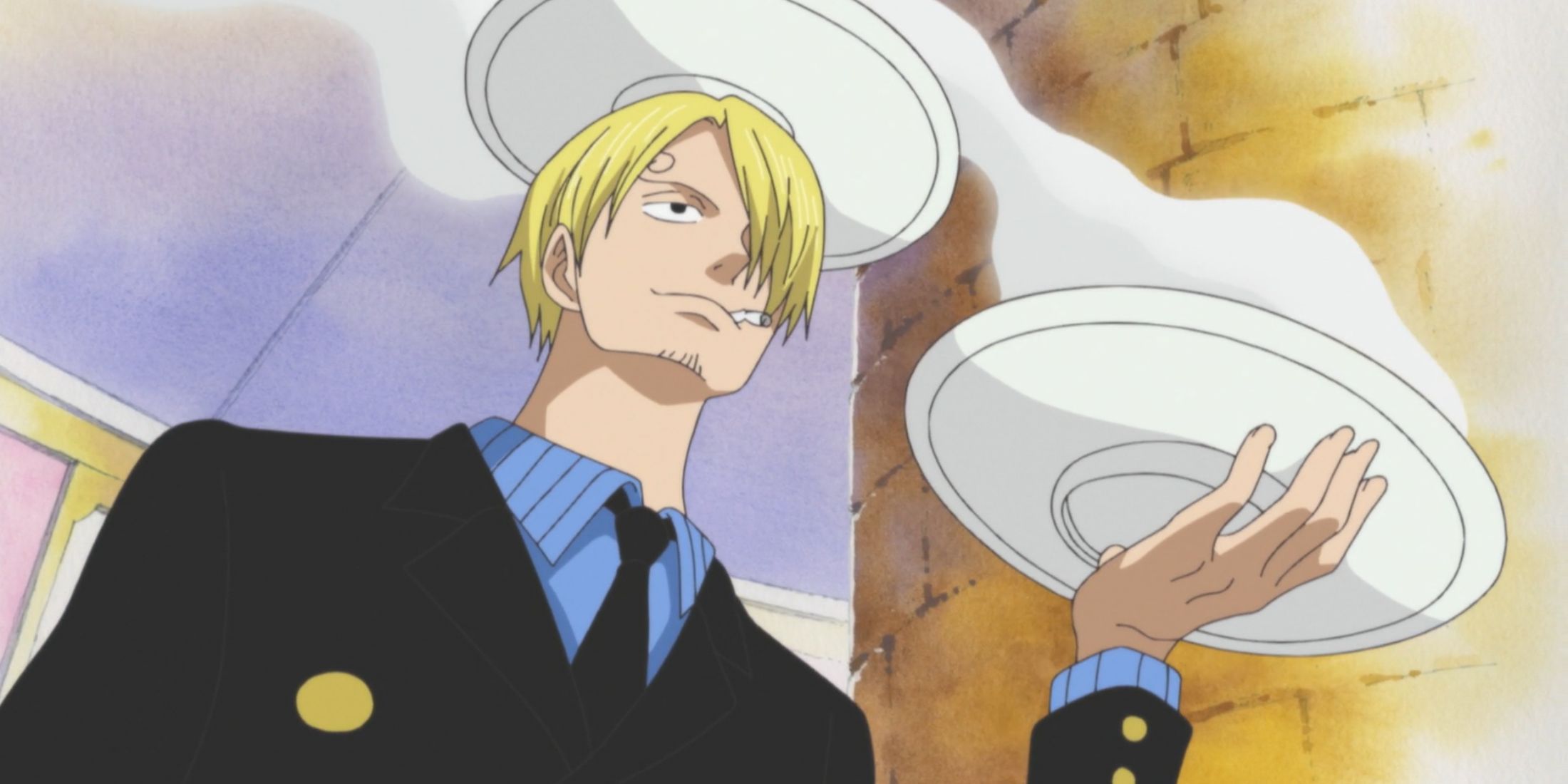Sanji working as a waiter in Baratie - One Piece