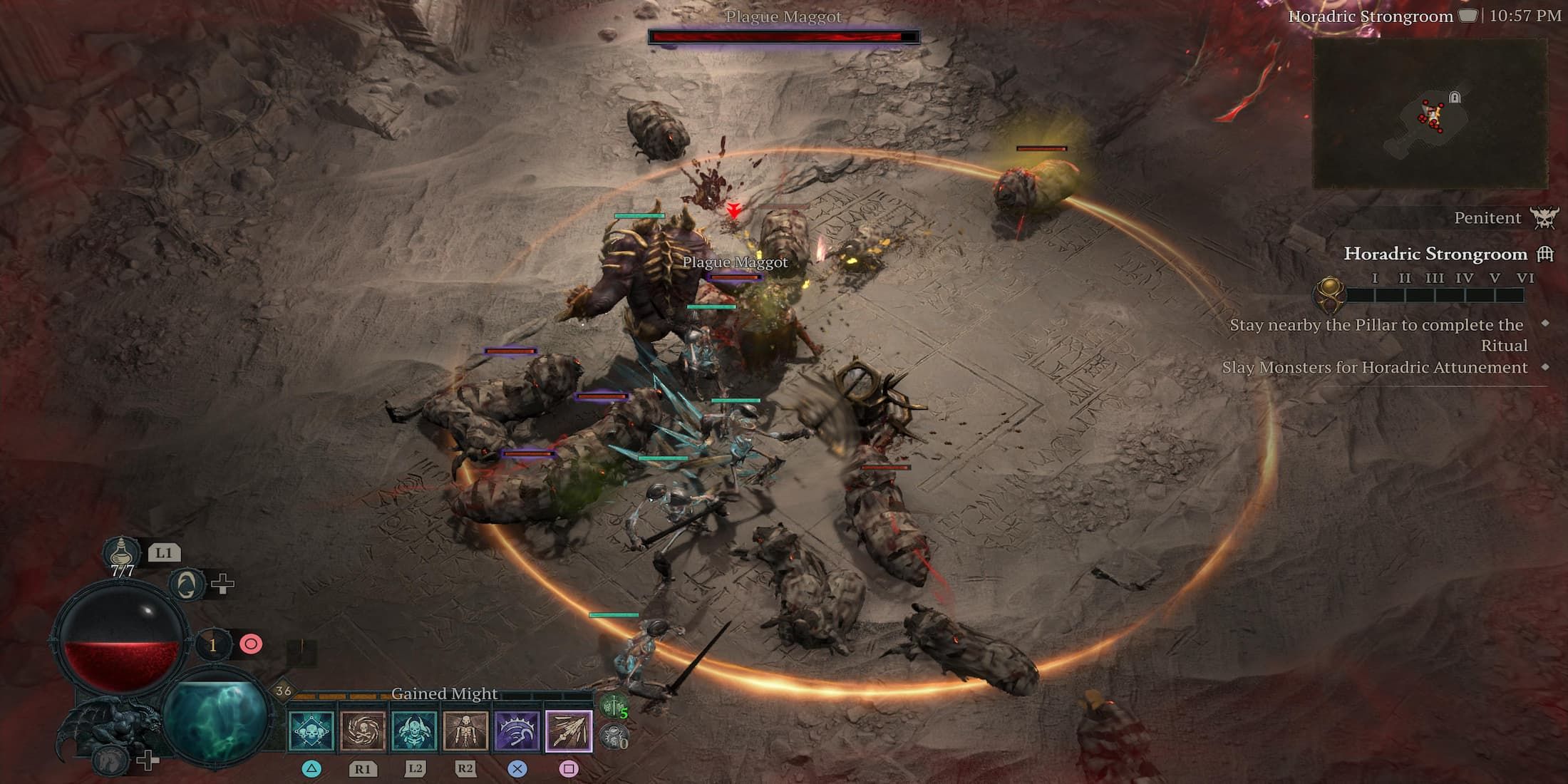The Player Killing Enemies in a Horadric Strongroom
