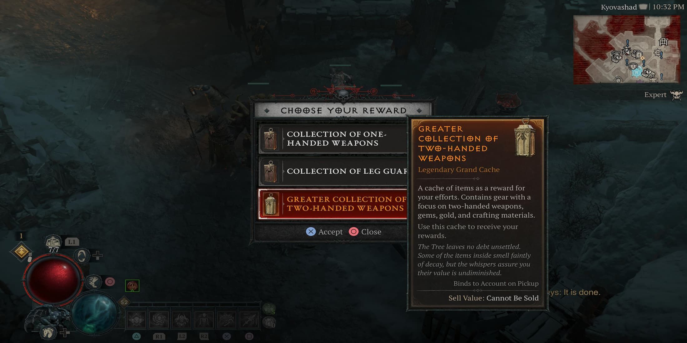 The Player Selecting A Reward from the Raven of the Tree