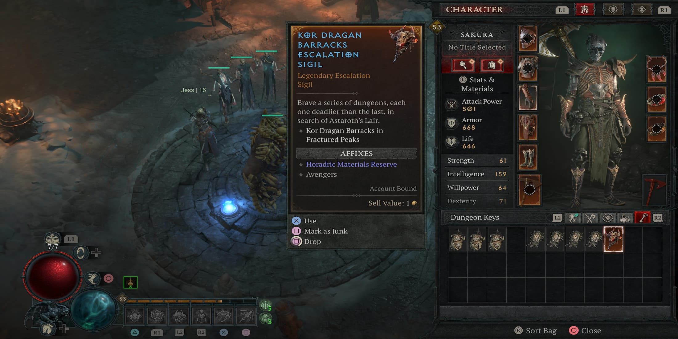 A Nightmare Sigil in the Player's Inventory
