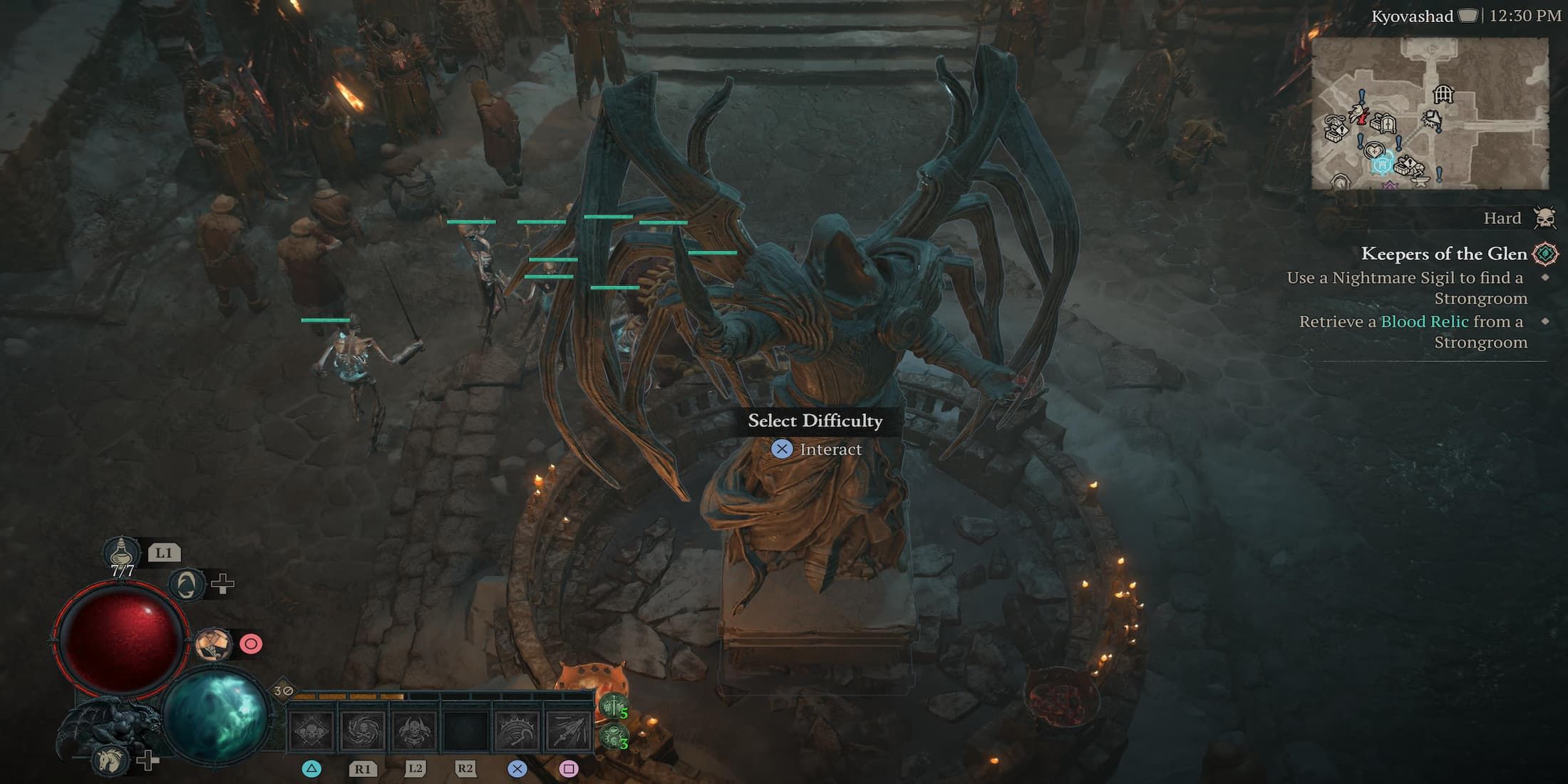 The Player Standing Behind the Statue Of Inarius