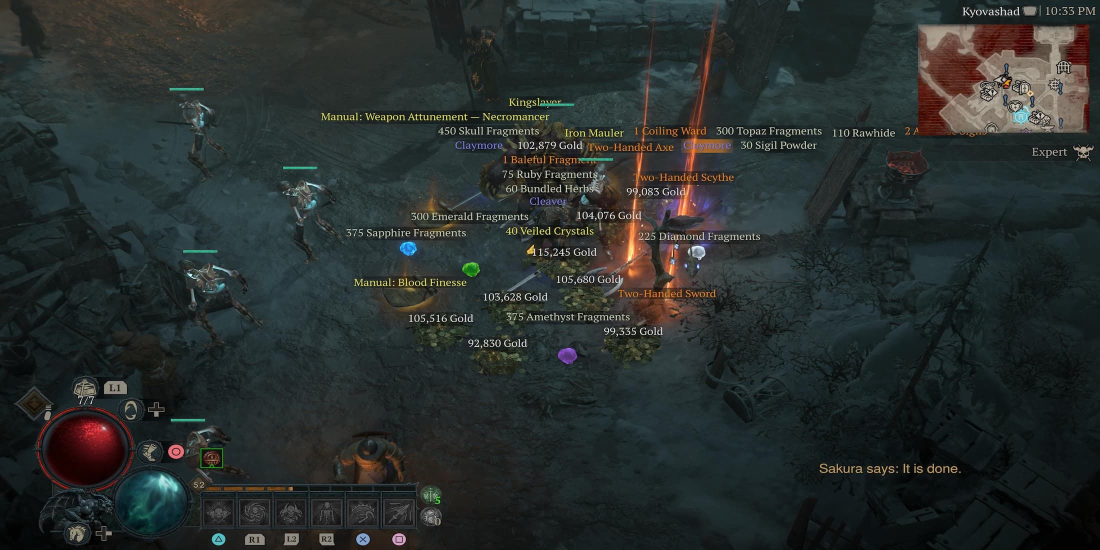 The Player Opening A Cache From The Raven of the Tree