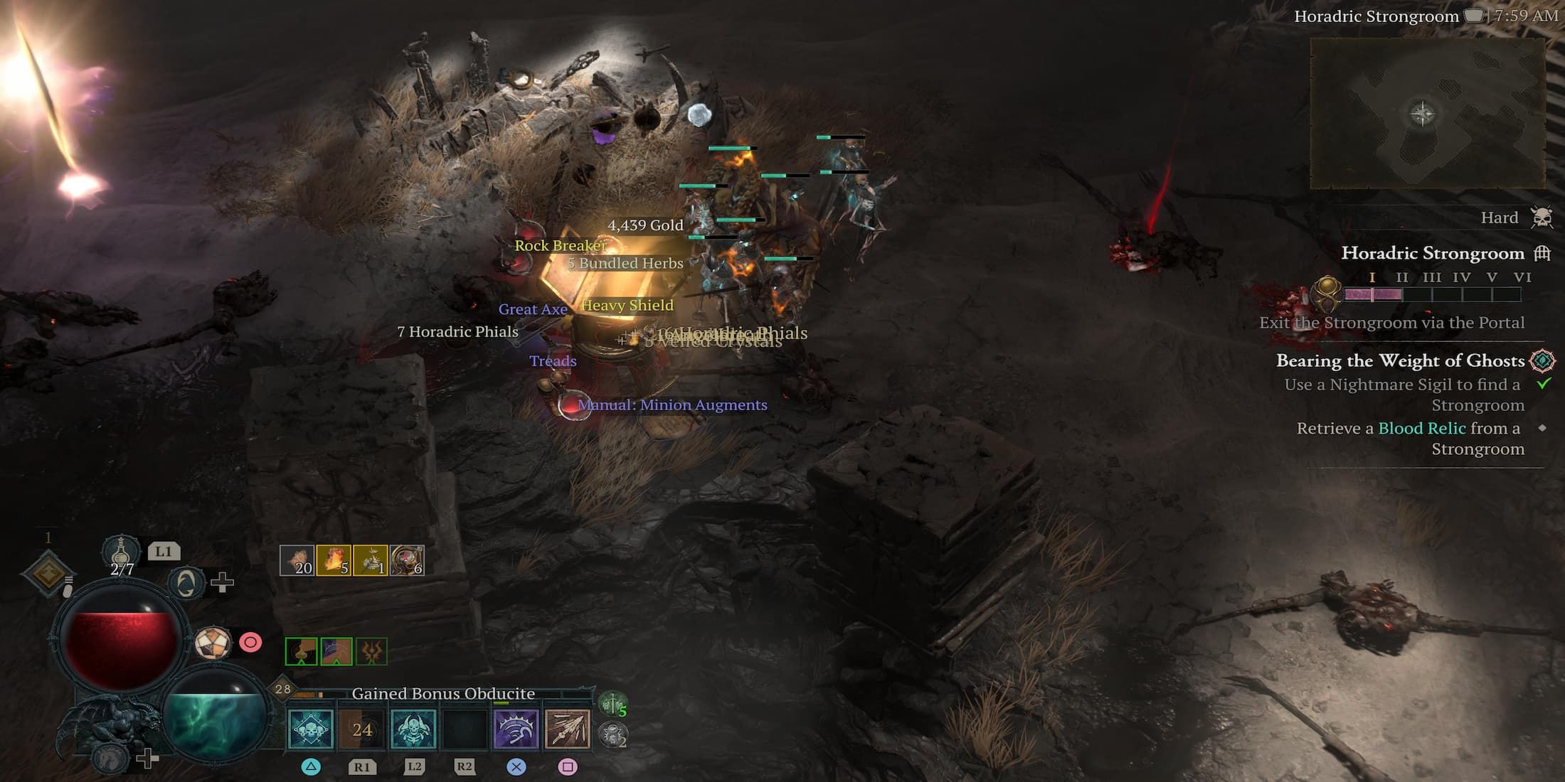The Player Opening The Loot Chest in the Strongroom