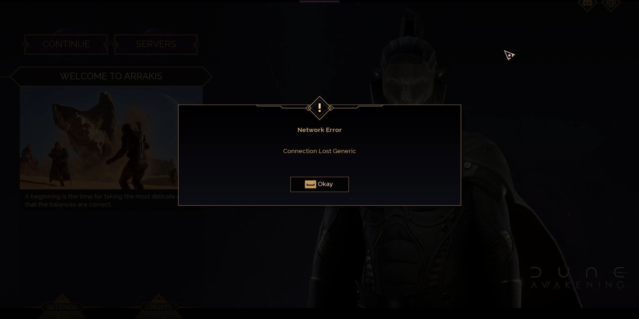 Connection Lost Generic Issue Dune Awakening