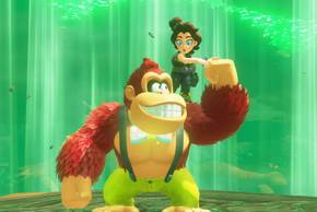 Donkey Kong and Pauline bonding in Donkey Kong Bananza