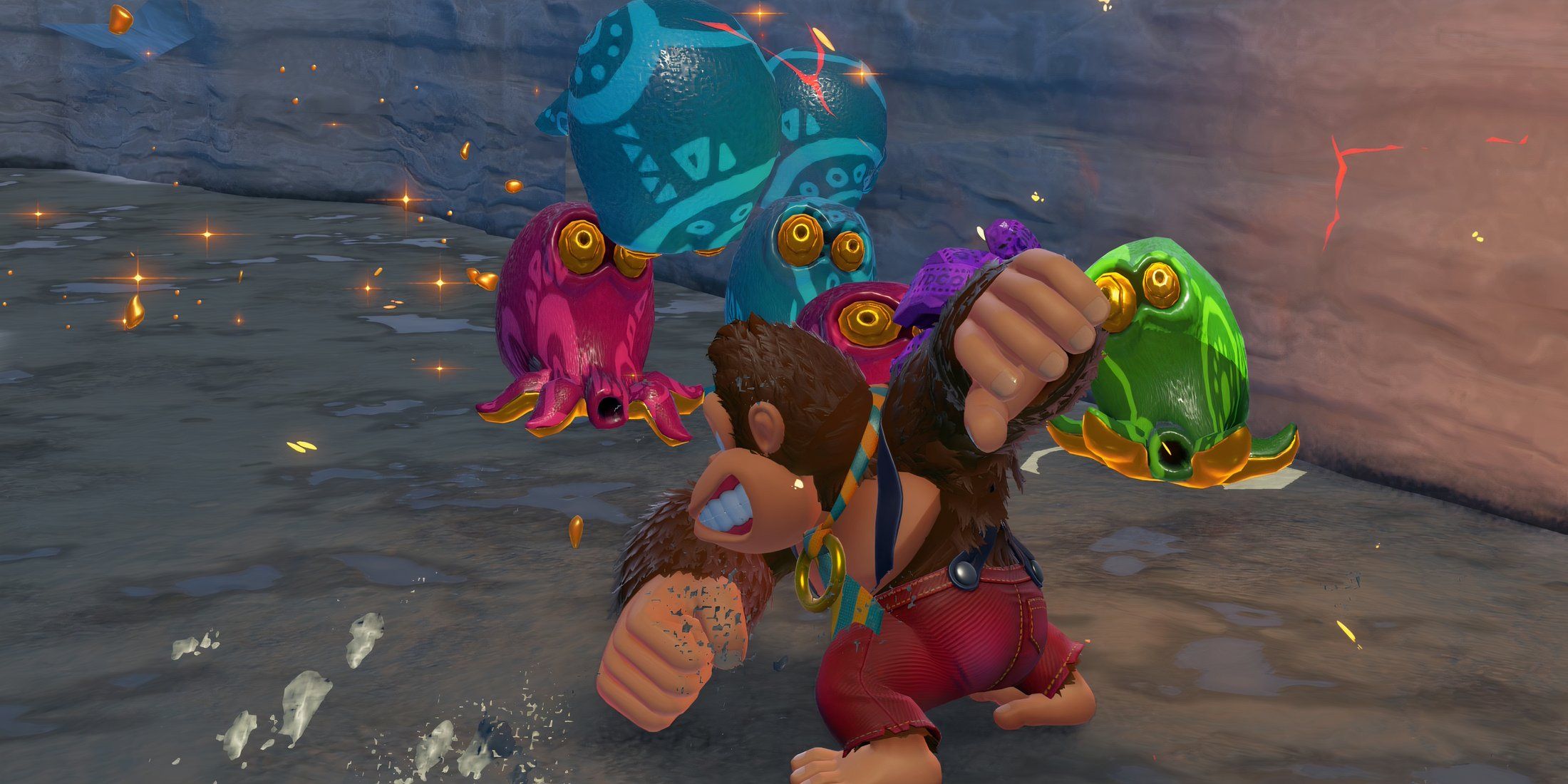 Fighting blobs in Donkey Kong Bananza