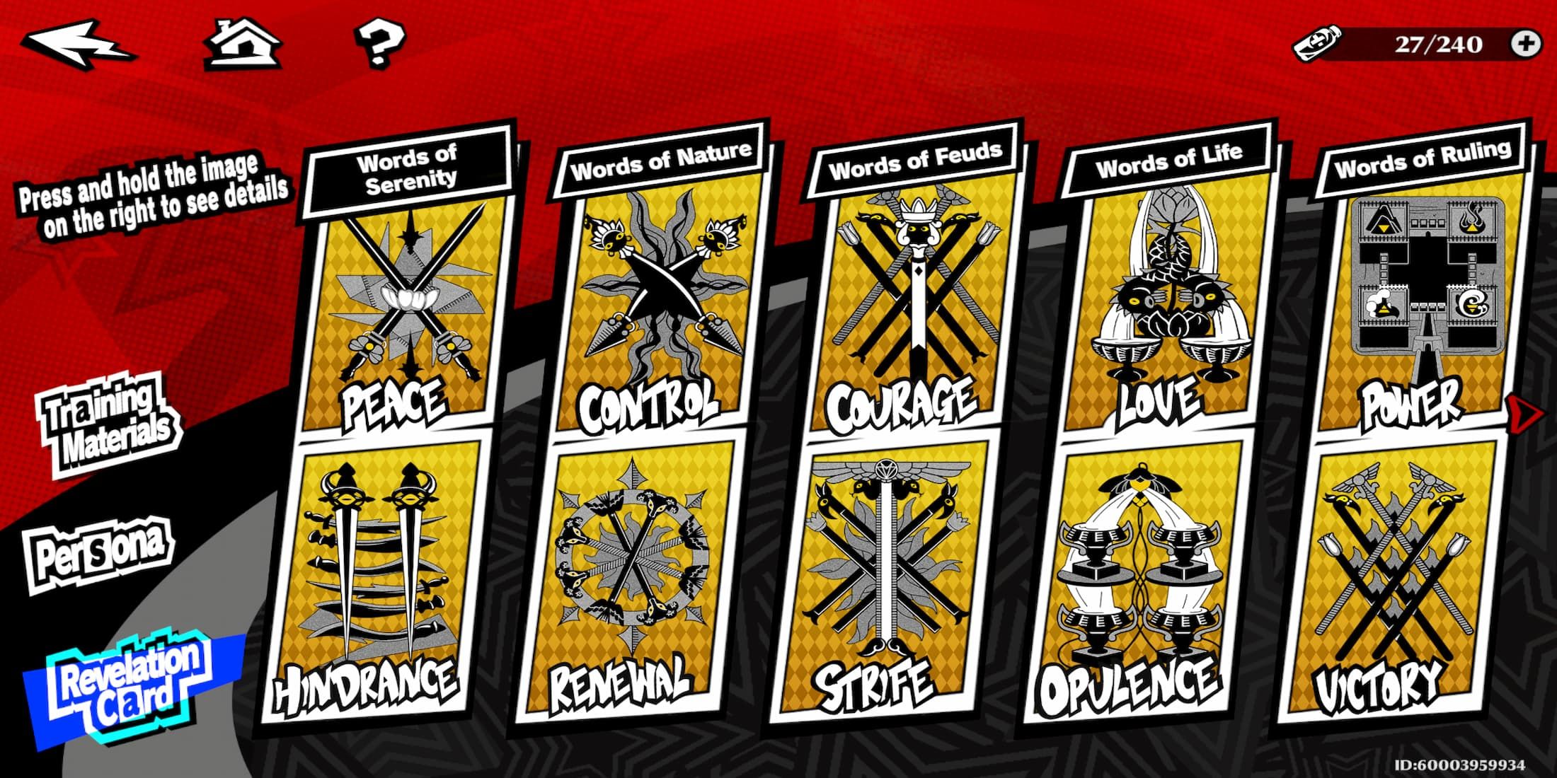 The Realm Of Repression Revelation Card Menu