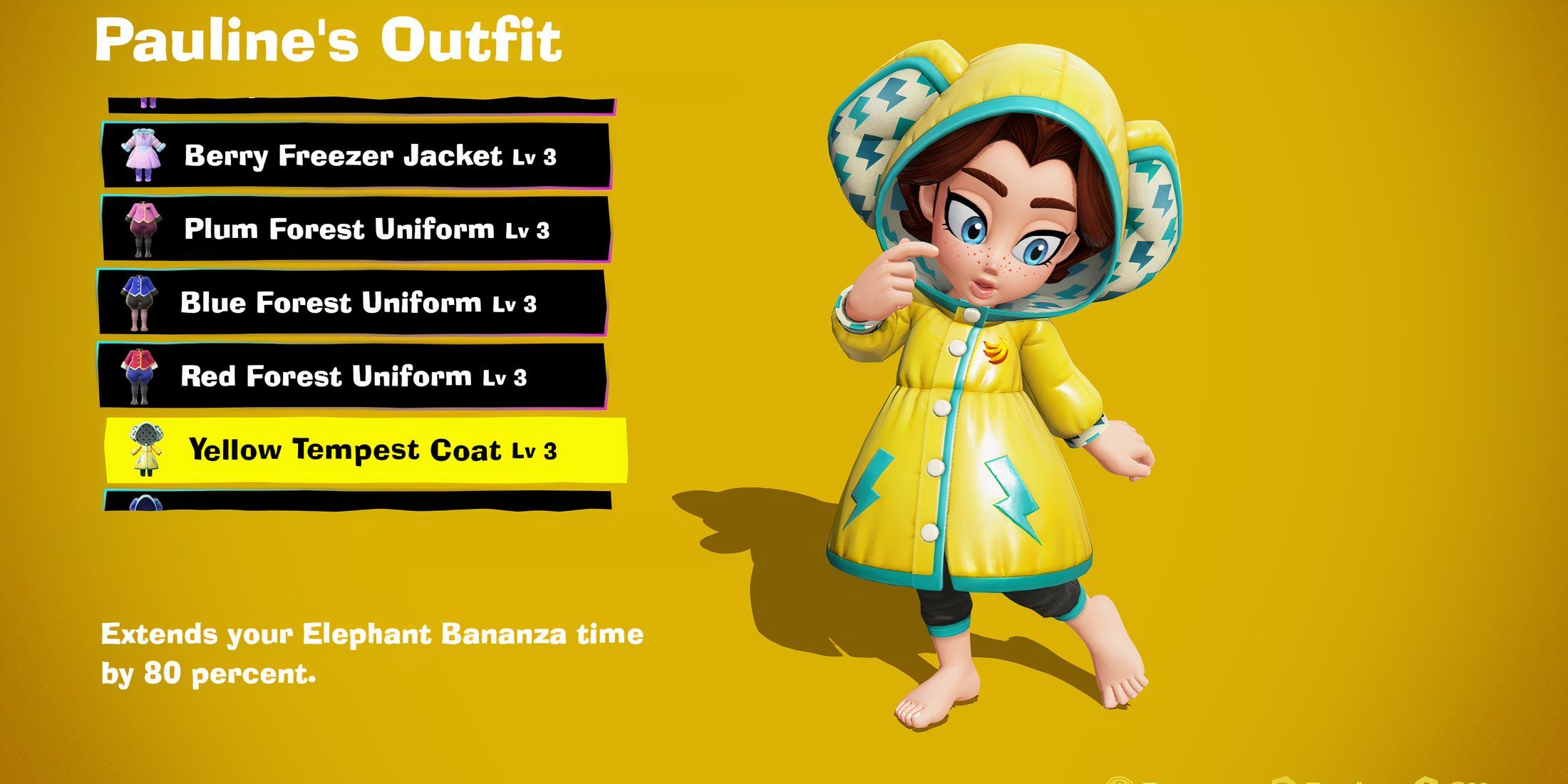 Yellow Tempest Coat costume in Donkey Kong Bananza