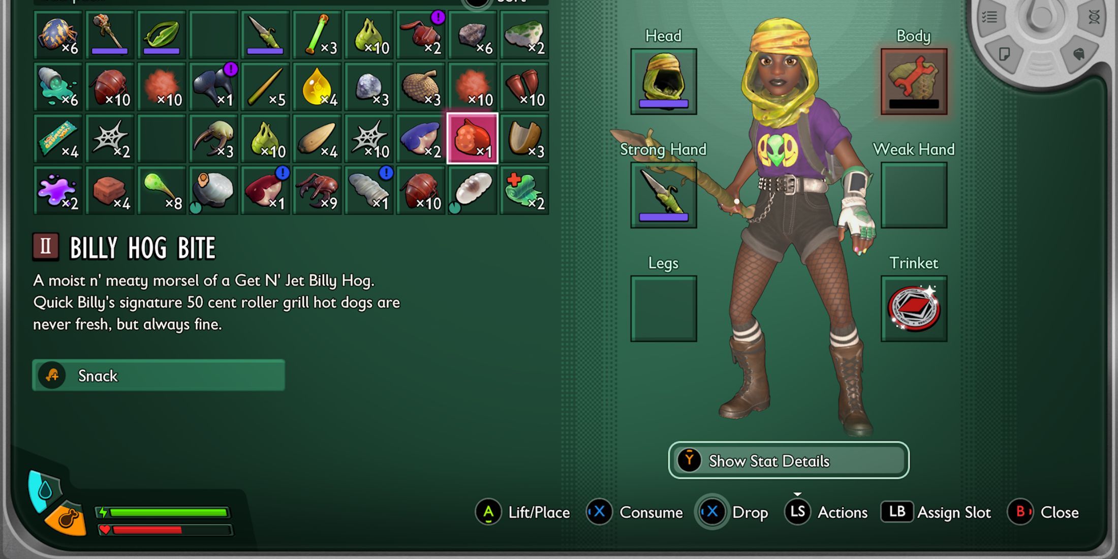 Billy Hog Bite in Grounded 2