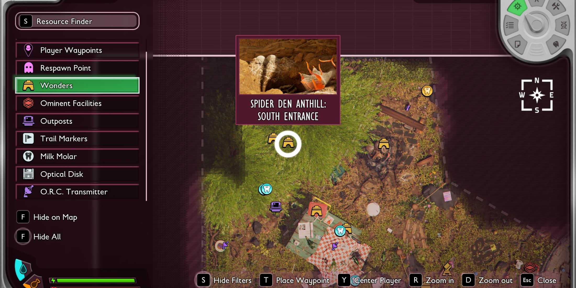 Crimson Avenger location in grounded 2 marked on map