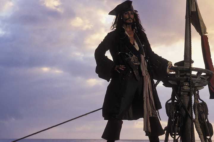 Jack Sparrow in Piratesof the caribbean
