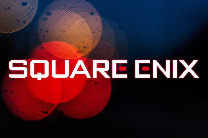 Square Enix glowing logo over bokeh background