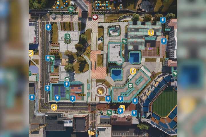Tony Hawk Pro Skater 3 4 College map square image over a blurred background