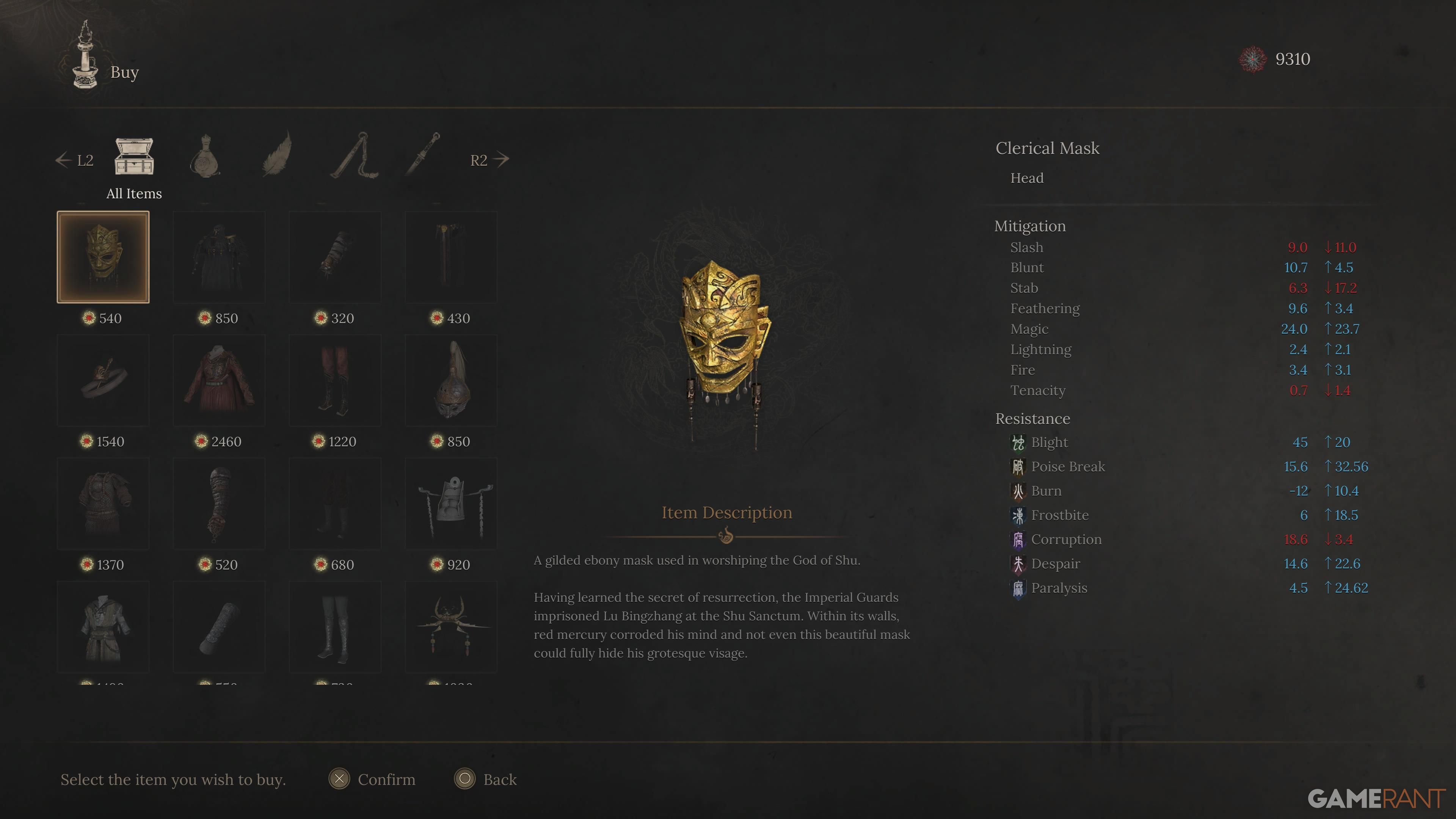 All Tao Qing's Items in Wuchang Fallen Feathers